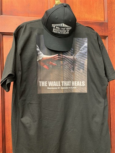 The Wall That Heals 2024 T-shirts $25, Hats $20, Challenge Coins $14