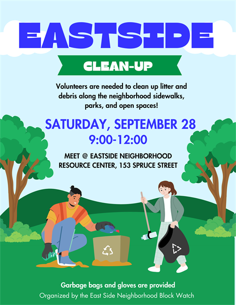 East Side Neighborhood Cleanup Poster 9-28-24