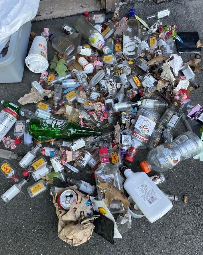 Litter collected along the Cheney Rail Trail.